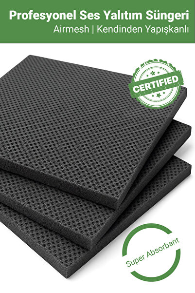 Arnee Air Mesh Ses Yalıtım Süngeri 50x50 cm Yapışkanlı Akustik Ses Yalıtım İzolasyon Paneli 20 mm