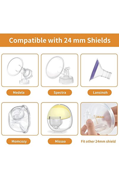 Arabest Wearable Flange Inserts 17mm & 19mm, 4-Pack, Silicone BPA-Free, Reduce 24mm to 17/19mm