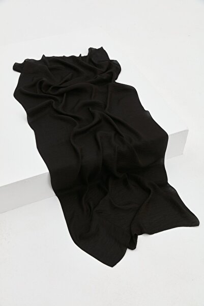 Nihan Zigzag Desen Şal Siyah