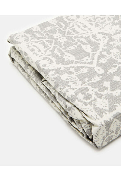 REDTAG Grey Printed Fitted Sheet (Double Size)