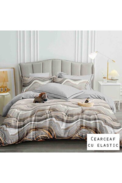 Patul Bubmac Finet Linen, Sulphur, Double Bed, 2 Persons, 6 Pieces, Fitted Sheet