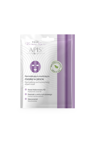 Apis Natural Cosmetics Sheet mask with Niacinamide for calming, normalizing and firming, Single dose