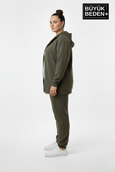 Superlife Women's Plus Size Zippered Hooded Sweatshirt Cardigan - Comfortable Fit Spr26Bhr960