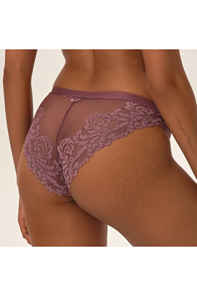 ESOTIQ Chiloți eleganți pentru femei, cu imprimeu din plasă și dantelă, decupați în față, sexy | Lynn