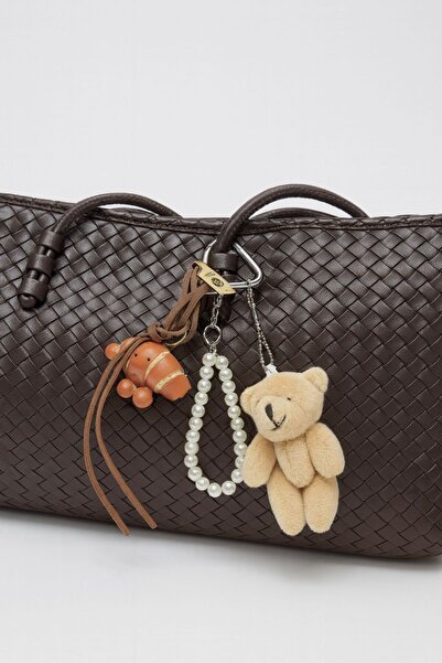 Çantacımstore Αξεσουάρ για τσάντα Καφέ κρουασάν-αρκουδάκι