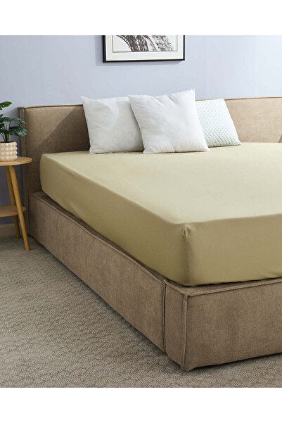 REDTAG Green Cotton Fitted Sheet (Double Size)