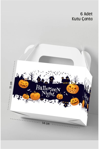 neşeli günlerim Halloween Çanta Kutu Postacı 14x17 cm *6'lı Paket