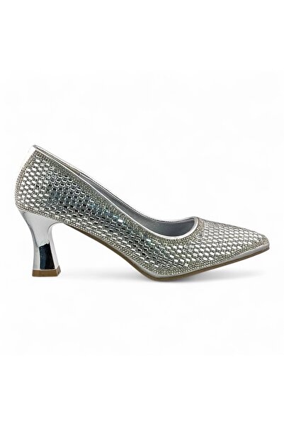 Sunrise Rhinestone Pointed Toe Mid Heel Pump