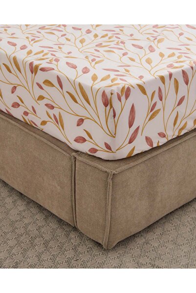 REDTAG Beige Printed Fitted Sheet (Double Size)