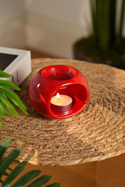 Love Bundles SphereGlow Kırmızı Seramik Buhurdanlık – Ruby Red