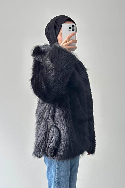 lamelif Fur Coat Black