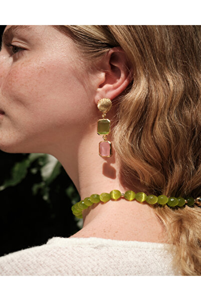 Sally Jewels Taşlı Midye küpe