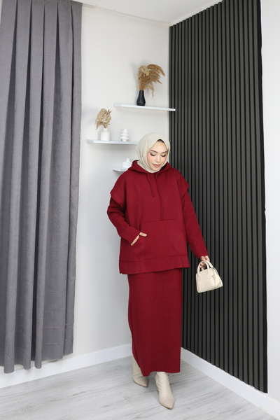 sorisso Knitwear Set Hooded Sweater and Dress