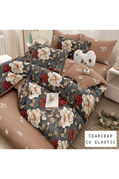 Patul Bubmac Finet Linen, Sulphur, Double Bed, 2 Persons, 6 Pieces, Fitted Sheet