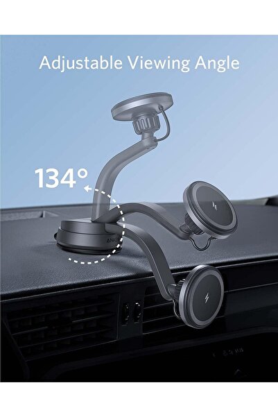 Anker 613 MagGo Magnetic Wireless Car Charger Mount with 2-Port USB Charger & 5ft Cable