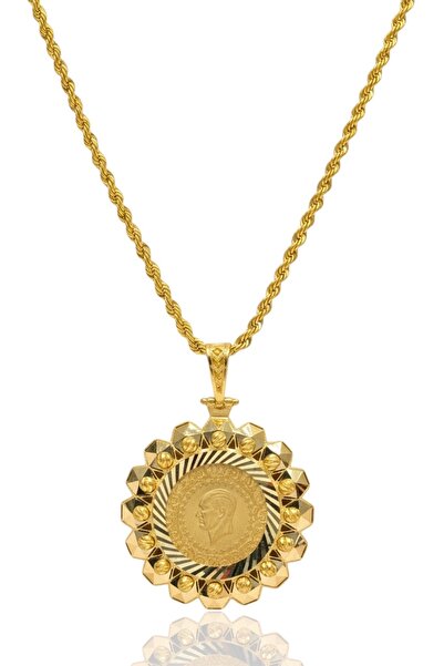 Hakan Güler Kuyumculuk 22 Ayar Yarım Altınlı Kolye Uçlu Halat Zincir