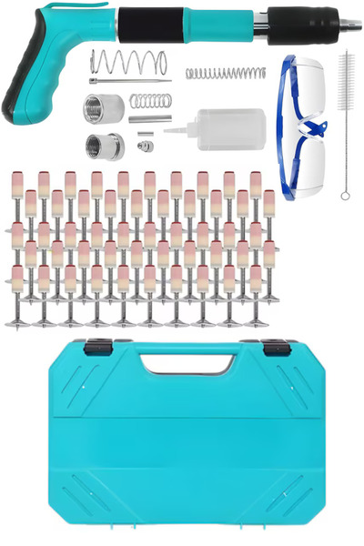 FOTOFUN Pistol de cuie manual, 100 de cuie, funcționare silențioasă, mâner er...