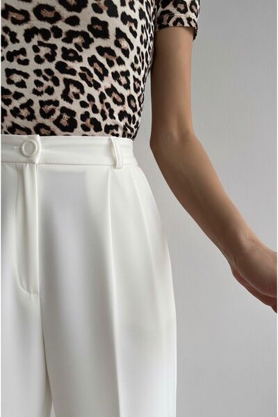 HA-KA GİYİM Women's Palazzo Pleated High Waist Imported Fabric Doubleface High-Quality Product Does Not Shrink or Fade