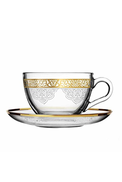 Dimlaj طقم شاي ماسار زجاجي CB/12-ذهبي