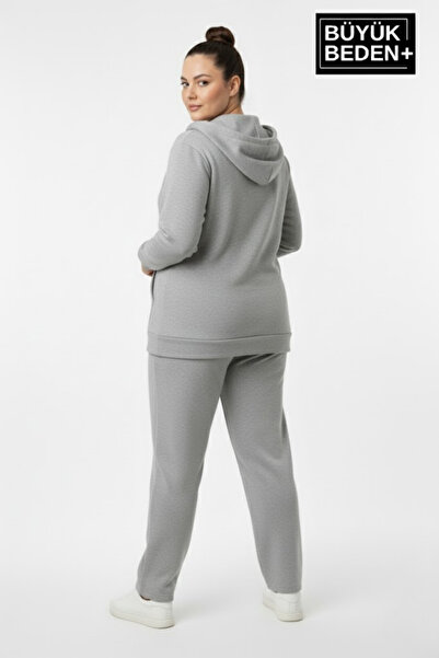 Superlife Women's Plus Size Zippered Hooded Chef Printed Sweatshirt Cardigan - Comfortable Fit Spr26Bhrk921