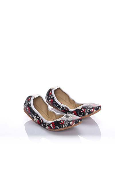 Streetfly Christmas Themed Printed Colorful Foldable Women's Ballerinas