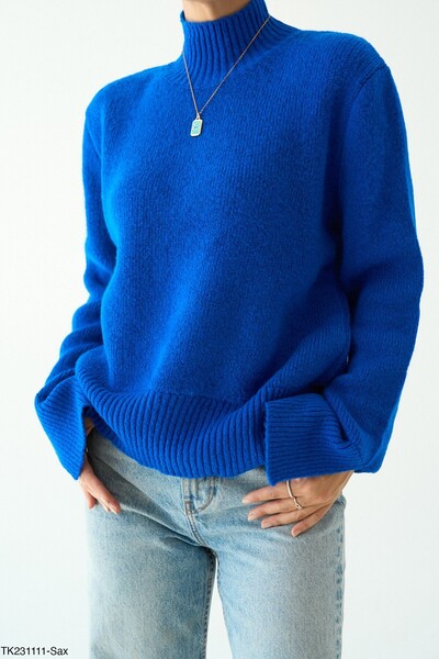 cemo Oversized Knitwear Sweater with Slit Cuffs