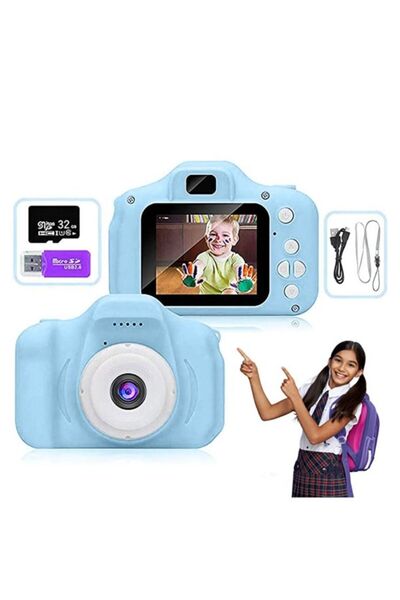 Generic Upgrade Kids Toy Digital Camera with 32GB Memory Card and Card Reader - Rechargeable Shockproof Camc