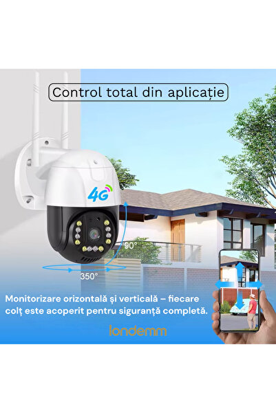 LONDEMM LONDEMM SIM Card Video Surveillance Camera, 4G connection, Full HD 1080P, 3MP