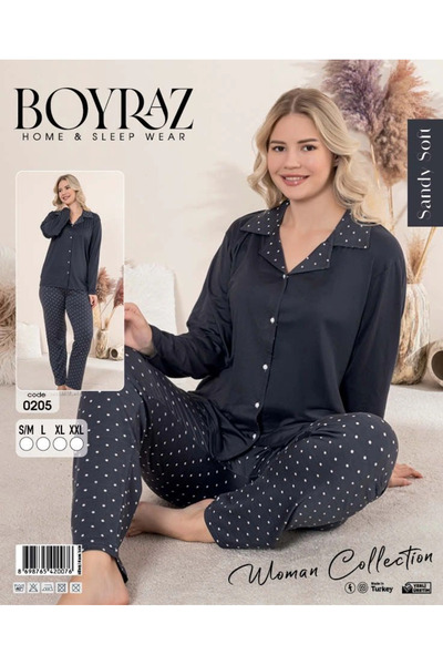 Kocabey Women's Sandy Patch Long Sleeve Pajama Set