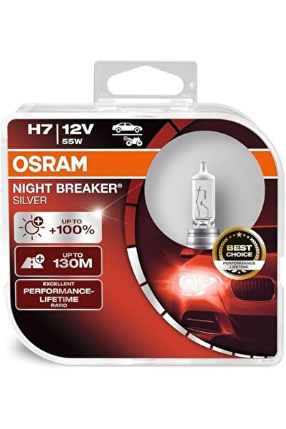 Osram مصابيح أمامية هالوجين NIGHT BREAKER SILVER H7 Duo Box (مصباحان)