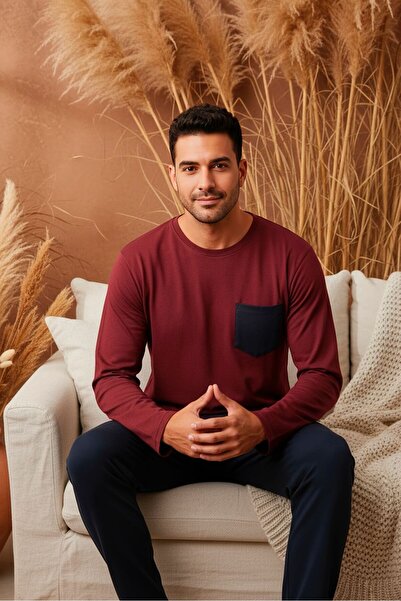 LİLA İÇ GİYİM Men's Interlock Winter Pajama Set