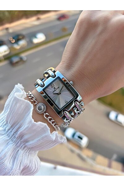 Daniel Klein 30 Mt Water Resistant Women's Wristwatch+Bracelet with Steel Chain Design Strap B.10036.S1