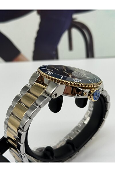 Hislon Yellow Navy Blue Steel Sports Automatic Men's Watch 10 Atm Waterproof 3 Years Warranty