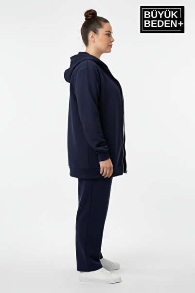 Superlife Women's Plus Size Zippered Hooded Sweatshirt Cardigan - Comfortable Fit Spr26Bhr960