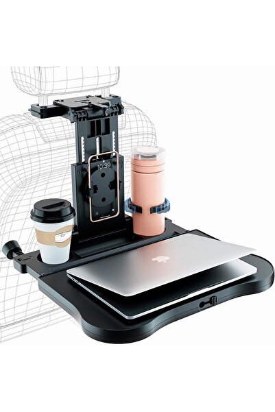 AZONEE طاولة صينية للمقعد الخلفي للسيارة - صينية قابلة للطي للكمبيوتر المحمول...