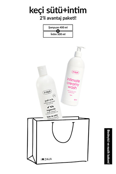 Ziaja Keçi Sütü Keratin Şampuan 400 Ml + - İntim Kremli Yıkama / Laktik Asitli 500 Ml