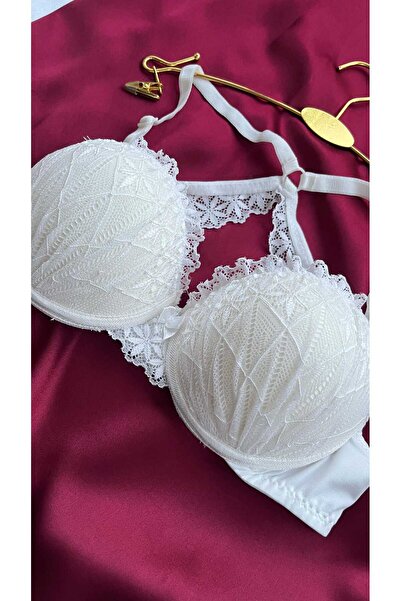 MODELLİFE Γυναικείο σουτιέν με λευκή σιλικόνη με δαντέλα στο πίσω μέρος