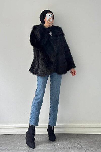 lamelif Fur Coat Black