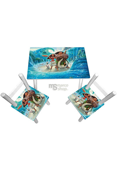 Marcoshop Masă pentru copii cu 2 scaune - Moana (Disney)