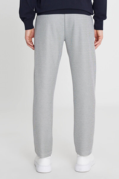 AC&Co / Altınyıldız Classics Men's Black Melange Cotton Standard Fit Regular Cut Tie Waist Side Pocket Sweatpants