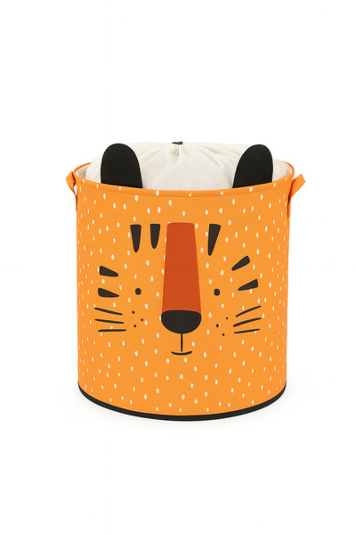 HomyJRs Tiger Design Mesh Baby Kids Room Organizer Storage Box Toy Dirty Laundry Basket 37X40