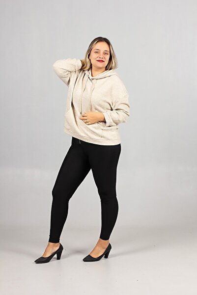 Truva XXL Women's Yumoş Plush Hooded Sweatshirt Oversized Winter Teddy Hoodie