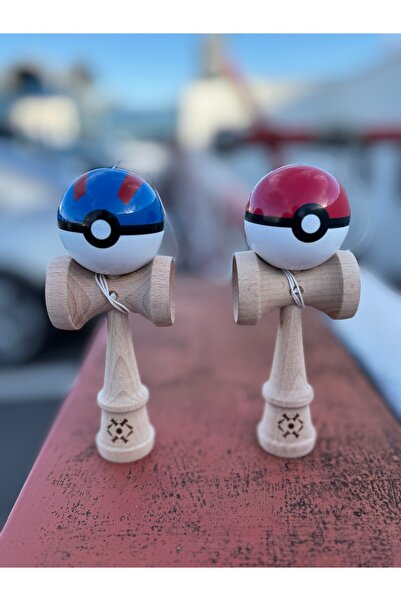 Kendama USA POKEMON KENDAMA JUCĂRIE PROFESIONALĂ DIN LEMN MODEL ALBASTRU SUA