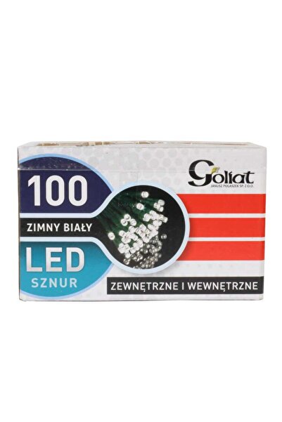 Goliat Lampki choinkowe zewnętrzne 100 LED, kolor zimny biały, 8m, zasilanie sieciowe, przewód miedziany