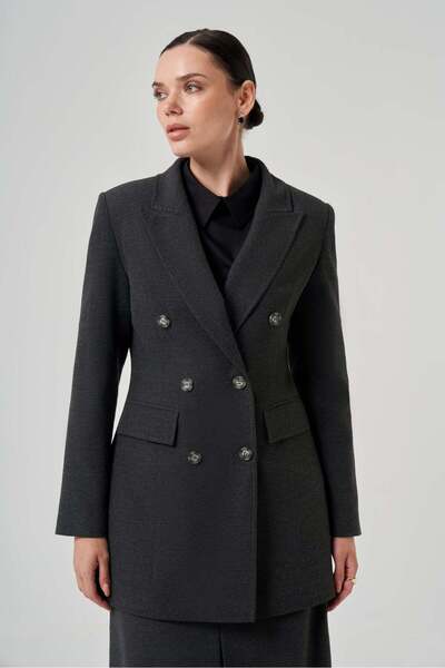 Mimya Kaşe Kruvaze Ceket 6214