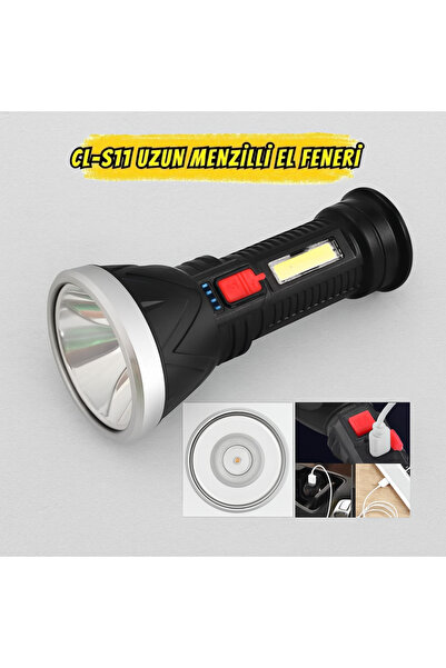 Gold Orion CL-S11 Uzun Menzilli Şarjlı 9 Led + 4 Modlu El Feneri Işıldak