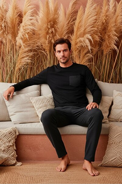 LİLA İÇ GİYİM Men's Interlock Winter Pajama Set