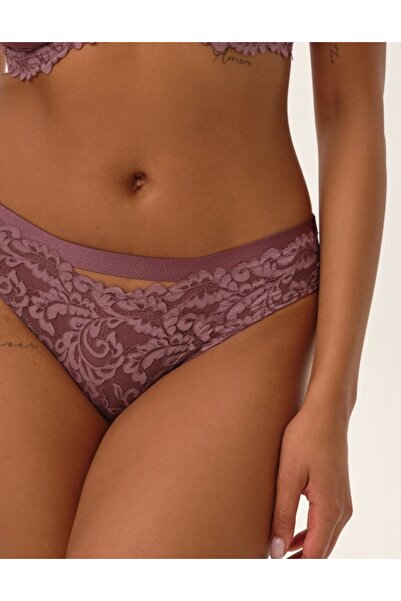 ESOTIQ Chiloți eleganți pentru femei, cu imprimeu din plasă și dantelă, decupați în față, sexy | Lynn
