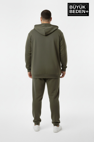 Superlife Ανδρική ζακέτα μεγάλου μεγέθους με φερμουάρ με κουκούλα Chef με τύπωμα - Άνετη εφαρμογή SPR26BHR921