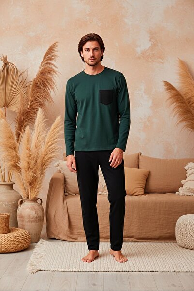 LİLA İÇ GİYİM Men's Interlock Winter Pajama Set